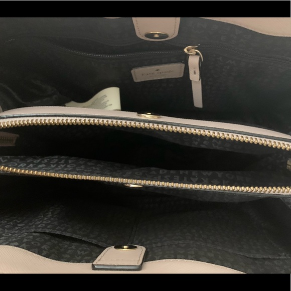 LIKE NEW Kate Spade Taupe/Black Color Block Bag - Picture 3 of 4